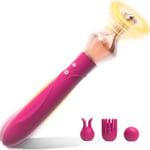 3 Heads Rabbit Vibrator för kvinnor, G Spot Dildo Vibrator med 10 Kraftfull Vibration Klitoral Stimulator