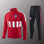 Weqenqing Combinaison Sportswear pour Homme, Survêtement Madrid Football Club, Veste De Survêtement Sport Respirant Printemps Et Automne Et Pantalon Deux Pièces (Size : L)
