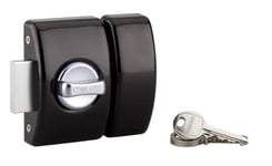 THIRARD - Verrou à bouton Design 5 pour porte d'entrée, cylindre 40mm, acier, 3 clés, noir
