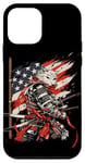 iPhone 12 mini Cat Samurai American Flag Samurai Cat Art Patriotic Cat Case