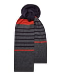 Ted Baker Mens Striped Scarf - Cashmere-blend - Grey Marl - 182x24 - RRP £49