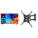TCL 43P639K 43-inch 4K Smart TV, HDR, Ultra HD, TV Powered by Android Bezeless design & GRIFEMA GB1004 Swivel TV Wall Bracket, for 26-55 inch Screens, for Flat & Curved TV up to 30KG
