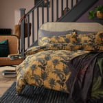 Habitat Palm Floral Print Mustard Bedding Set - Kingsize