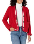 Tommy Hilfiger Women's Soft Sherpa Cardigan Jacket Sweater, Chili Pepper, L