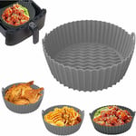 Choyclit - 20cm Pot en Silicone pour Friteuse à Air,Panier Friteuse en Silicone,Accessoire Air Fryer,Air Fryer Silicone Pot Panier,Convient aux