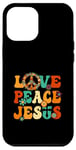 Coque pour iPhone 12 Pro Max Costume hippie sexy Love Peace Jesus Christian Fun années 60 et 70