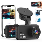 Dash Cam Front and Rear, 4K Dash Cam with 64GB Card, 5G WiFi Dual Car Camera for Cars, 3" IPS Dashcam with APP Control, USB Charger, 24H Parking Mode, G-Sensor, Night Vision, WDR, 170° Wide Angle