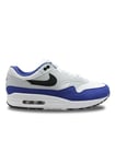 Nike Men's Air Max 1 Sneaker, White Black Deep Royal Blue, 7 UK