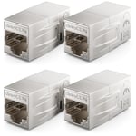 4 Pièces Accouplement Cat 7 Interconnexions Adaptateur Métal Câble De Brassage Lan Dsl Ethernet Rallonge Rj45 2X Prise Rj45 600 Mhz 10 Gbit/S Argent