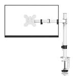 Single Monitor Arm, Monitor Arm Desk Mount for 13-27 inch LCD LED Screens PC Monitor & Projector Stands, Screen Stand for Desk up to 10kg, VESA 75/100mm Monitor Stands White