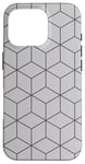 Coque pour iPhone 16 Pro Gray Hexagons 3D Cubes Geometric Optical Illusion Pattern