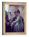 Kunst für Alle 'Encadré Image de Albert Gustav Aristide Inoxydable Felt at The Piano, Art Impression dans Le Cadre de Haute qualité Photos Fait Main, 30 x 40 cm, Argent Raya