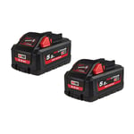 Lot de 2 batteries 18V Li-Ion 5.5 Ah HIGH OUTPUT™ M18 HB5.5 - MILWAUKEE 4932464712-2