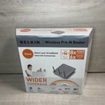 Belkin Wireless Pre-N Router F5D8230-4 Wide Coverage Broadband Sharing - Sealed