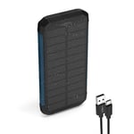 Ansmann PB212WLED Outdoor Powerbank with 5 W wireless charging, 3 W LED lamp and solar panel. 2× USB-A ports and a capacity of 10000 mAh