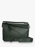 Pre-loved LOEWE Puzzle Calfskin Leather Cross Body Bag, Dark Green