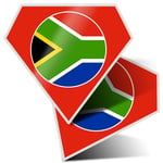 2 x Diamond Stickers 7.5 cm - South Africa Pretoria Flag  #9121