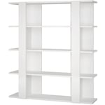 Pegane - Etagère murale, bibliothèque en bois coloris blanc - longueur 110 x profondeur 29 x hauteur 122 cm