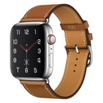 Äkta Läderarmband Apple Watch 42/44/45/49 mm Brun