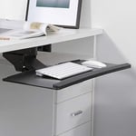 RICOO Tiroir à Clavier sous CZ0200 Le Bureau Extensible Ergonomique Pivotant Inclinable Plateau à Clavier PC Support de Bureau Support Clavier