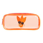 Tinc Jolie Trousse d'école en PVC Transparent Orange | Voyage et Maquillage | Rangement cosmétique | Grande capacité | Parfait pour l'école, Les devoirs, Les Voyages, Les soirées Pyjama