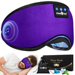 Sleep Headphones Bluetooth Eye Mask,Ultra-Soft Bluetooth Sleep Mask with Headphones for Sleeping,Comfy Sleeping Eye Cover with 14 Hrs Playtime for Side Sleepers/Nap/Travel,Tech Gadgets for Men Women