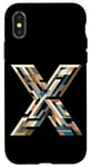 Coque pour iPhone X/XS Lettre initiale du nom de l'alphabet X dans le style d'art cubisme