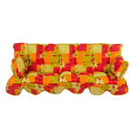 PATIO Coussin pour balancelle de Jardin - 180 x 50 cm - Coussin d'assise et Coussin latéral matelassé - Rouge, Orange, Jaune, Vert