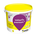 Colle pour carrelage 17kg, Blanc, en pâte pour murs intérieur et extérieur prête à l'emploi, spéciale salle de bain, Weberfix premium, WEBER