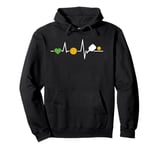 Pickleball Player Heartbeat Monitor Pickleball Lover Gift Pullover Hoodie