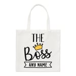 Personalised The Boss Regular Tote Bag Work Manager Worlds Best Awesome Shopper