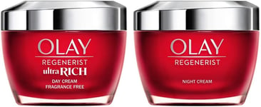 Olay Regenerist Ultra Rich Fragrance-Free Day Cream, 50Ml & Regenerist Night Cre