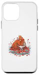 Coque pour iPhone 12 mini Capybara calme fleurs flottantes nature détendue charme