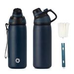 Fjbottle Gourde Isotherme avec Couvercle Magnétique - 400ml/600ml/800ml/1L/1.5L - Bouteille Isotherme Étanche sans BPA, Gourde Inox Bouche Standard, Gourde Enfant pour Sport, Gym, Voyage