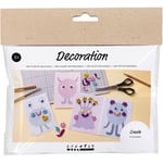 creativ company hobbysett mini diy kit dekorasjon monstercollage dekorasjon, pastellblå, pastellgrønn, pastellpink, pastelllilla, monstercollage, 1 pk.