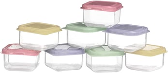 Premier Housewares Storage Box with Lid 8 Piece Food Container/Airtight Kitchen Storage Containers Large Plastic Storage Boxes with Colorful Lids 12 x 7 x 22