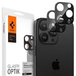 Spigen Glas.tR Optik Tempered Glass Camera Lens Protector for iPhone 16 Pro, iPhone 16 Pro Max, iPhone 15 Pro, iPhone 15 Pro Max, iPhone 14 Pro, iPhone 14 Pro Max - Black (2 Pack)