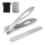 URAQT Coupe-Ongle, Coupe-Cuticules Avec Lime Pour Ongles, Wide Jaw Big Toenail Clippers, Coupe Ongle Professionnel en Acier Inoxydable 2 Pièces Pour Hommes, Seniors, Femmes