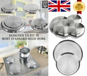 4x Hob Cover Metal Cover Protector Stainless Steel Ring Cooker Oven Electric NEW