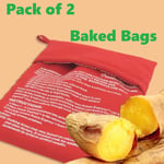 ( PACK of 2 ) Microwave Potato Corn Bread Cooker Baked Bag Washable Reusable UK