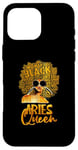 Coque pour iPhone 16 Pro Max Afro Hair Art Aries Queen Février Anniversaire