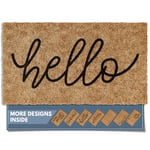 Barnyard Designs ‘Hello’ Doormat, Indoor/Outdoor Non-Slip Rug, Front Door Welcome Mat for Outside Porch Entrance, Home Entryway Farmhouse Decor, 76 x 43cm