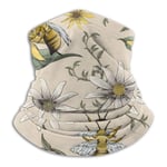 Honey Bees And Flowers Dust Shield Cover Reusable Washable Multi Layers with Clip Black Cool Mesh