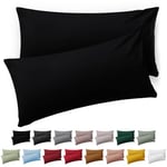 Blumtal Taie Oreiller 40x60 Lot de 2 - Housse de Coussin Microfibre - Taies d'oreillers avec Fermeture éclair, certifiée Oeko-Tex, Extra Douce et Lavable - Noir