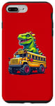 Coque pour iPhone 7 Plus/8 Plus Dinosaure T-rex On Monster Truck School Bus Driver Graphic