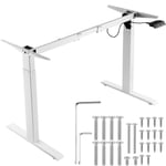 VEVOR Cadre de bureau électrique sur pied moteur hauteur réglable 70-117cm blanc