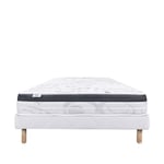 LUXURY LITERIE - Ensemble matelas + sommier - SLEEPLUX - 160 x 200 cm - Tapissier - Ferme  - Face été/hiver