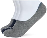 Emporio Armani Men's Eagle Logo 3-Pack Footie Socks, Marine/Grey/Grey (MARINEBLUE), S/M (Pack of 3)