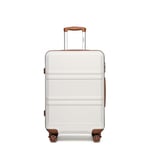 Kono Valise Rigide légère en ABS avec 4 Roues pivotantes et Serrure TSA, Crème, Blanc, 50,8 cm, Mode