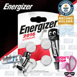 4x Energizer 2016 3V LITHIUM Coin Cell Batteries CR2016 BR2016 DL2016 Expiry+